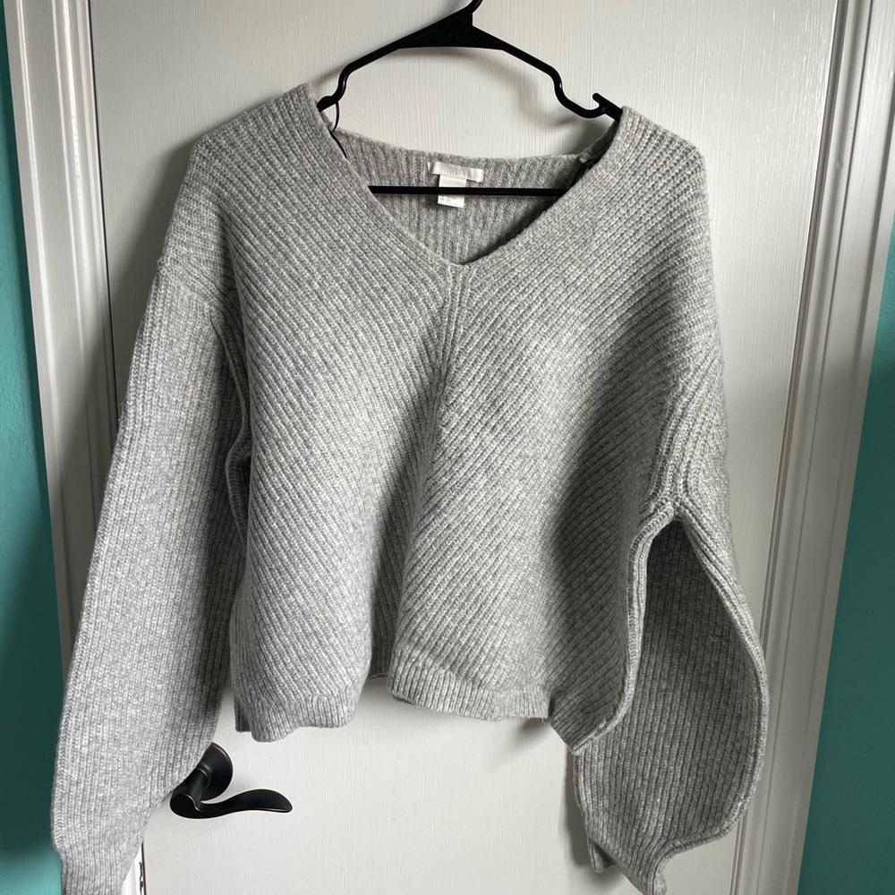Cozy Gray V-Neck Sweater
